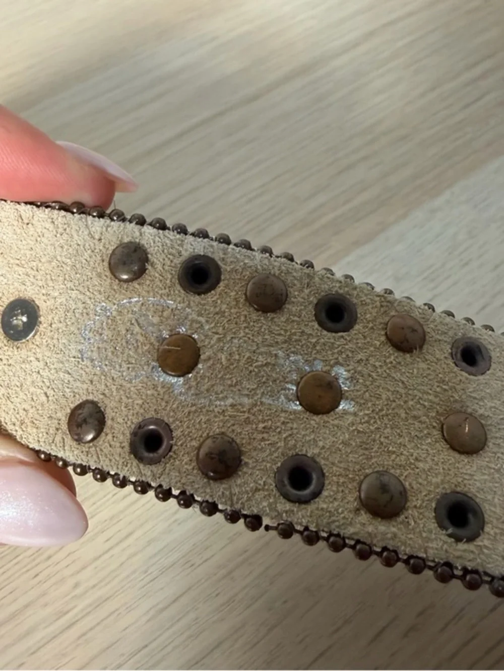 Nocona Size L Western Rodeo Rhinestone Jewel Embellished Calf Hair Leather‎ Belt
